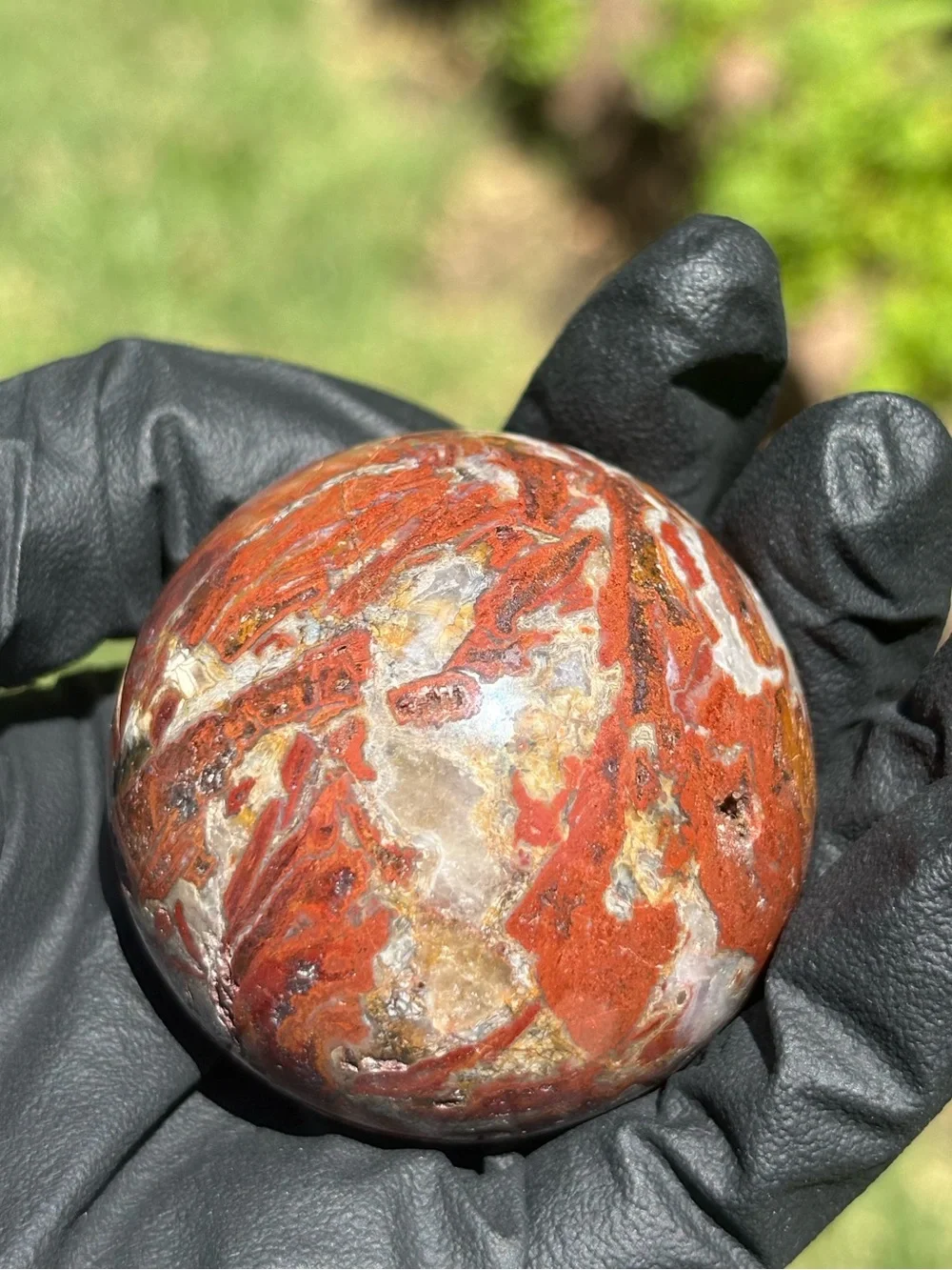 Warring State Agate Crystal Sphere with Natural Imperfections